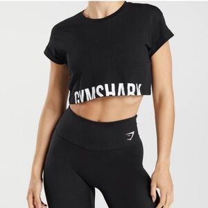 Gymshark Black and White Logo Crop Top